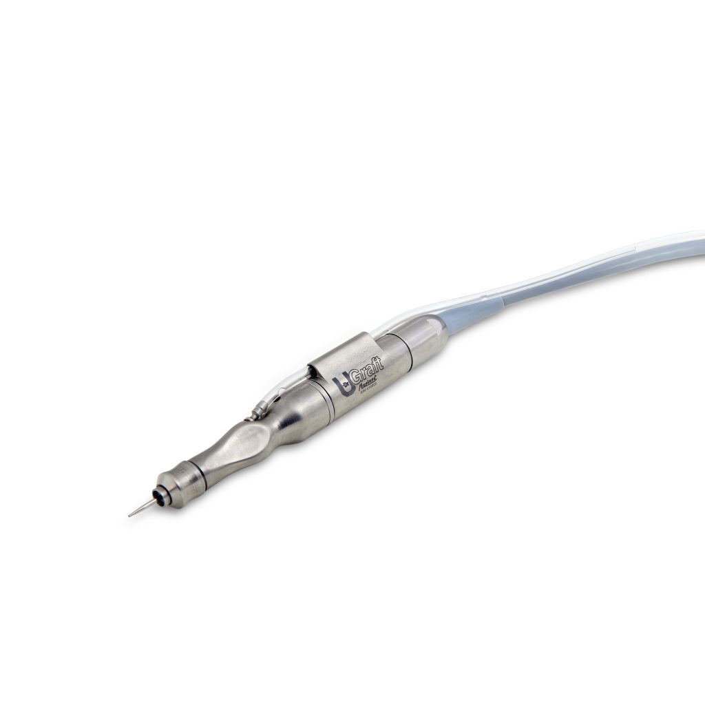 The Dr.UGraft Nurture handpiece, outfitted with the Intelligent Punch™.